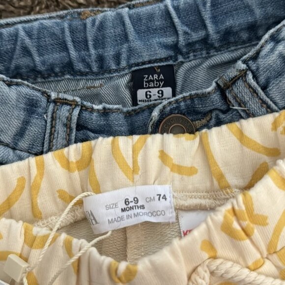 Zara Baby Boy Bundle 6-9 Months Denim Knit Sweater Long Sleeve NWT Shorts - Picture 11 of 12
